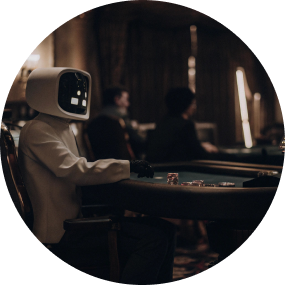 Roboter spielt in einem Casino