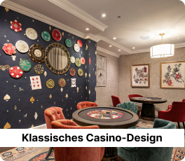 Die Zimmer sind im Stil eines klassischen Casinos eingerichtet 2.